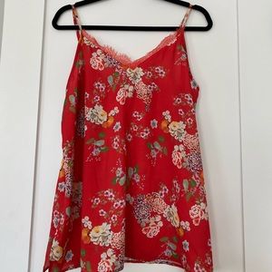 PROMOD cute silk top in red with lace details